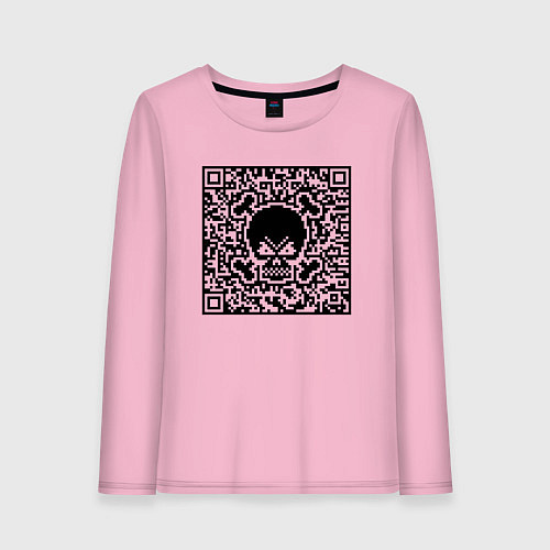 Женский лонгслив SKULL & BONES QR-code / Светло-розовый – фото 1