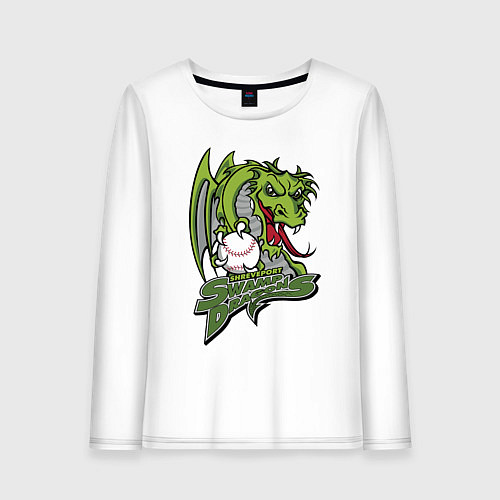 Женский лонгслив Shreveport swamp dragons - baseball team / Белый – фото 1