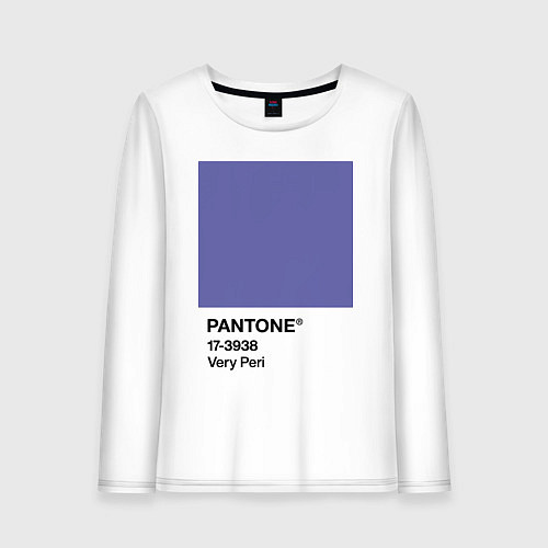 Женский лонгслив Цвет Pantone 2022 года - Very Peri / Белый – фото 1