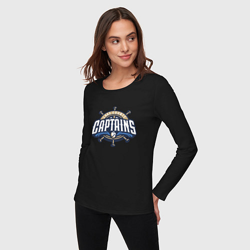 Женский лонгслив Lake County Captains - baseball team / Черный – фото 3