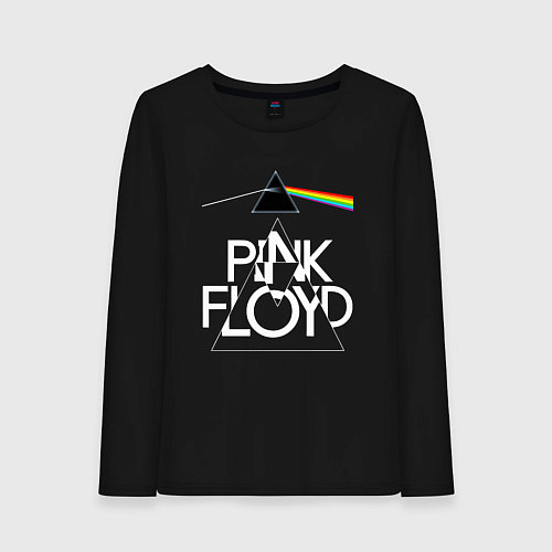 Женский лонгслив PINK FLOYD LOGO ПИНК ФЛОЙД / Черный – фото 1