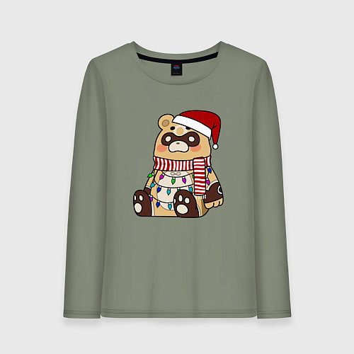 Женский лонгслив ГОБА БОГ ОЧАГА НОВОГОДНИЙ / Авокадо – фото 1