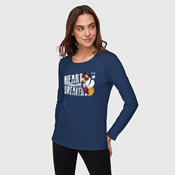 Лонгслив хлопковый женский Mickey heart Breaker, цвет: тёмно-синий — фото 2