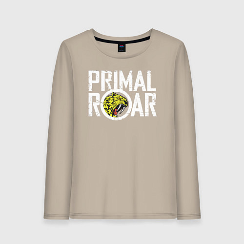 Женский лонгслив PRIMAL ROAR logo / Миндальный – фото 1