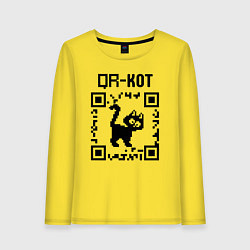 Женский лонгслив QR кот КОТИК