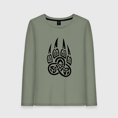 Женский лонгслив ВЕЛЕС РУНА ЧЁРНАЯ / Авокадо – фото 1