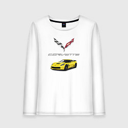 Лонгслив хлопковый женский Chevrolet Corvette motorsport, цвет: белый