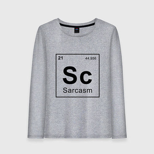 Женский лонгслив САРКАЗМ - SARCASM, Sc Таблица Менделеева / Меланж – фото 1