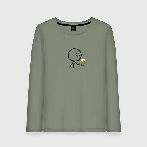 Женский лонгслив Человечек для двоих / Авокадо – фото 1