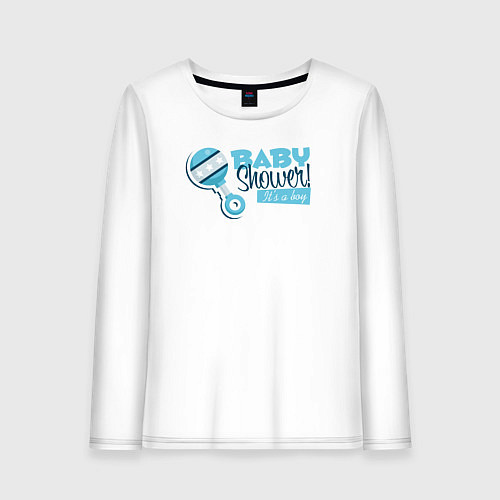 Женский лонгслив Baby shower boy / Белый – фото 1