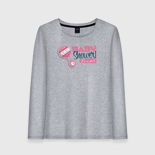 Женский лонгслив Baby shower girl / Меланж – фото 1