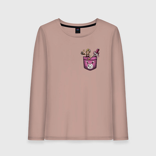 Женский лонгслив Крошка Тина в кармане / Пыльно-розовый – фото 1