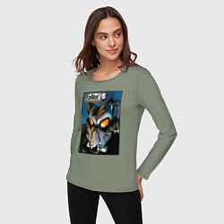 Лонгслив хлопковый женский Сypress hill, цвет: авокадо — фото 2