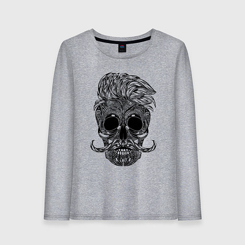 Женский лонгслив Skull hipster / Меланж – фото 1