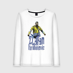 Лонгслив хлопковый женский Zlatan Ibrahimovich - Milan, цвет: белый
