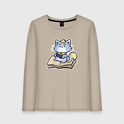 Лонгслив хлопковый женский The Magical Cat Yuumi, цвет: миндальный