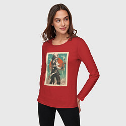 Лонгслив хлопковый женский Jett art, цвет: красный — фото 2