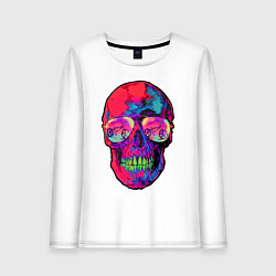 Лонгслив хлопковый женский Skull & bicycle, цвет: белый