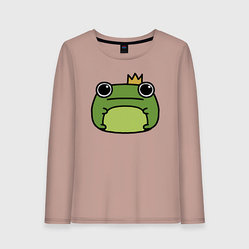 Женский лонгслив Frog Lucky король / Пыльно-розовый – фото 1