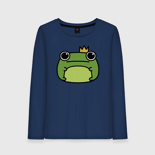 Женский лонгслив Frog Lucky король / Тёмно-синий – фото 1