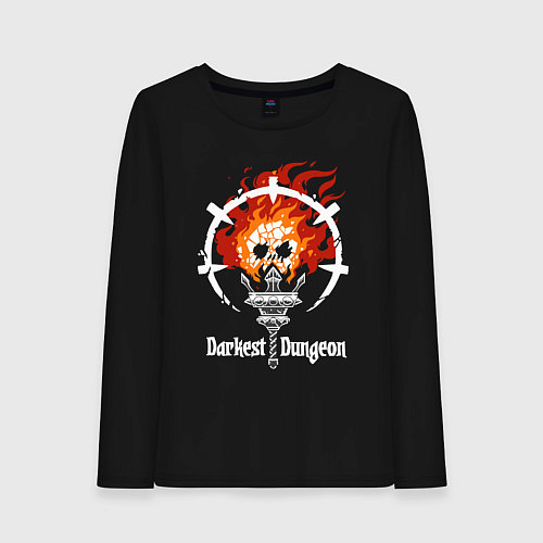 Женский лонгслив Darkest Dungeon skull logo / Черный – фото 1