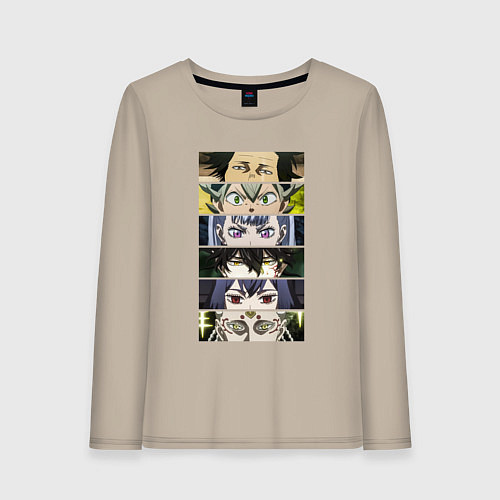 Женский лонгслив Чнерный Клевер Black Clover, персонажи / Миндальный – фото 1