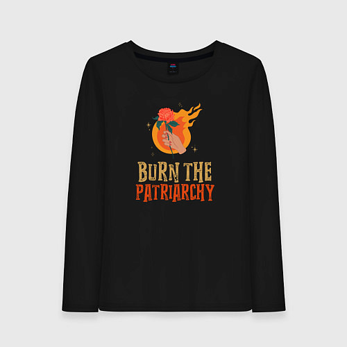 Женский лонгслив Burn the Patriarchy / Черный – фото 1