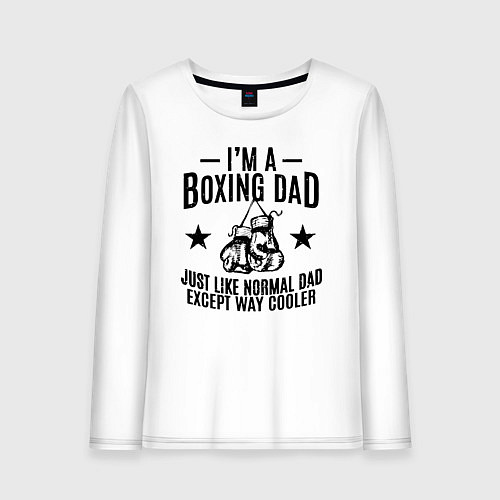 Женский лонгслив Im a boxing dad / Белый – фото 1