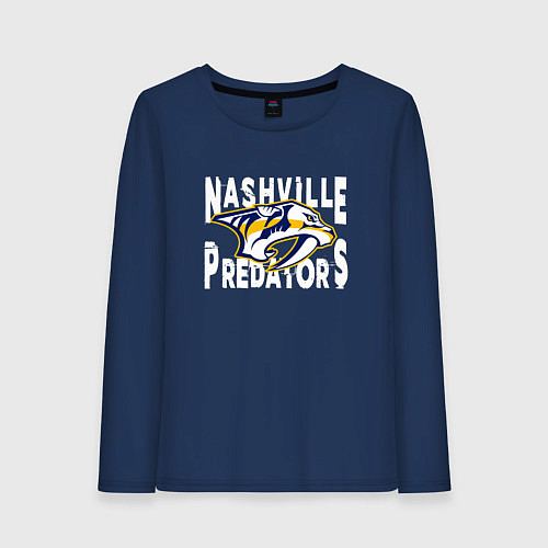 Женский лонгслив Nashville Predators, Нэшвилл Предаторз / Тёмно-синий – фото 1