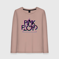 Лонгслив хлопковый женский PINK FLOYD ПИНК ФЛОЙД ГЛИТЧ, цвет: пыльно-розовый