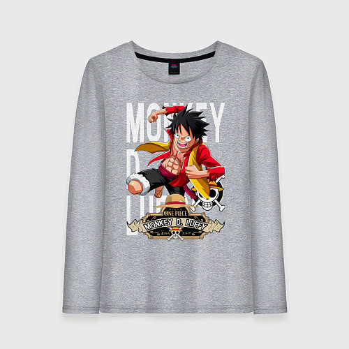 Женский лонгслив One Piece Monkey Большой Куш Манки / Меланж – фото 1