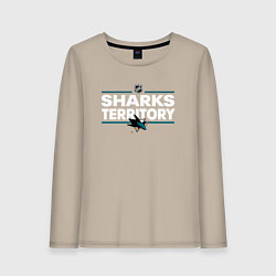 Лонгслив хлопковый женский SHARKS TERRITORY САН-ХОСЕ ШАРКС, цвет: миндальный