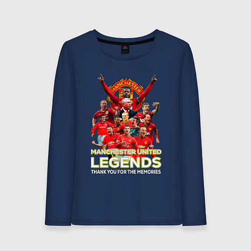 Женский лонгслив Легенды Манчестера Manchester United Legends / Тёмно-синий – фото 1