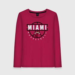 Лонгслив хлопковый женский MIAMI HEAT NBA МАЯМИ ХИТ НБА, цвет: маджента