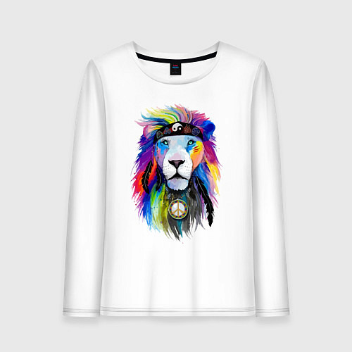 Женский лонгслив Color lion! Neon! / Белый – фото 1