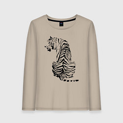 Женский лонгслив Тигр со спины