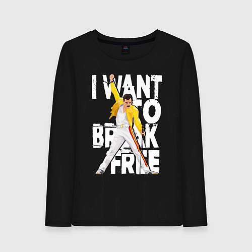 Женский лонгслив Queen I want to break free / Черный – фото 1