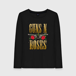 Лонгслив хлопковый женский GUNS N ROSES , ГРУППА, цвет: черный