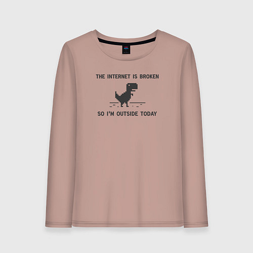 Женский лонгслив Интернет сломан Итак, я сегодня на улице / Пыльно-розовый – фото 1