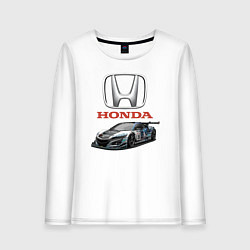 Лонгслив хлопковый женский Honda Racing team, цвет: белый