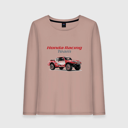 Женский лонгслив Honda racing team / Пыльно-розовый – фото 1