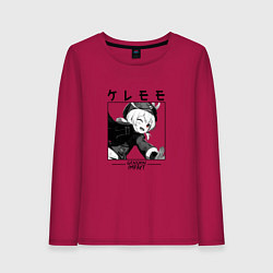 Лонгслив хлопковый женский Кли Klee, Genshin Impact, цвет: маджента