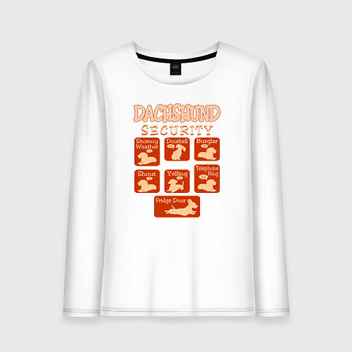 Женский лонгслив Такса - охрана / Белый – фото 1