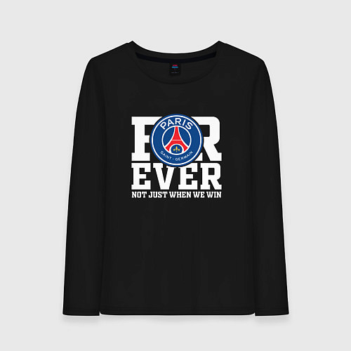 Женский лонгслив PSG FOREVER NOT JUST WHEN WE WIN ПСЖ / Черный – фото 1