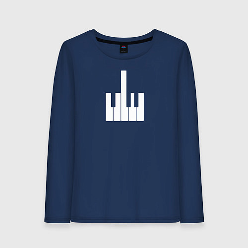 Женский лонгслив Piano Fuck Портрет / Тёмно-синий – фото 1
