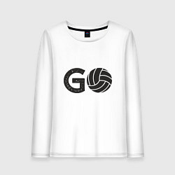 Лонгслив хлопковый женский Go Volleyball, цвет: белый
