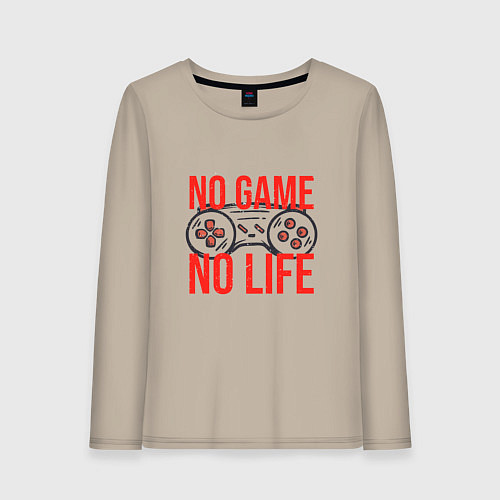 Женский лонгслив No game no life / Миндальный – фото 1