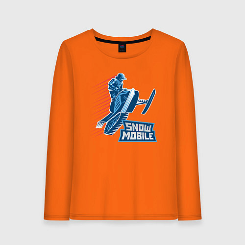 Женский лонгслив Ride Snowmobile / Оранжевый – фото 1