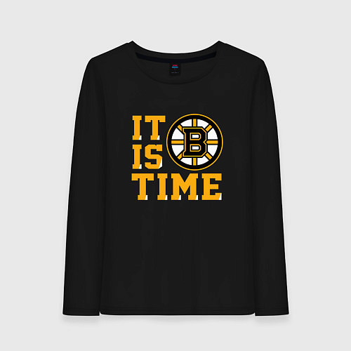 Женский лонгслив It Is Boston Bruins Time, Бостон Брюинз / Черный – фото 1