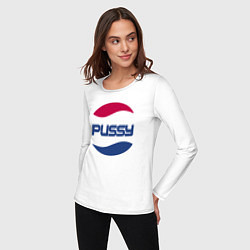 Лонгслив хлопковый женский Pepsi Pussy, цвет: белый — фото 2